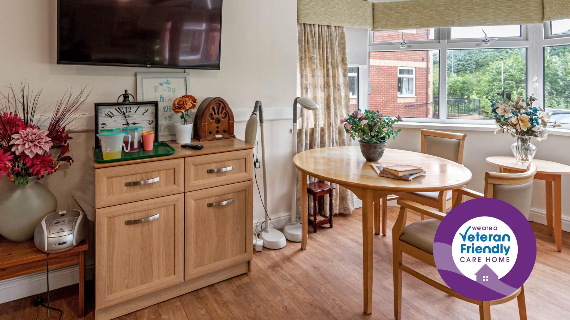 Living room at Cherry Trees Care Home 