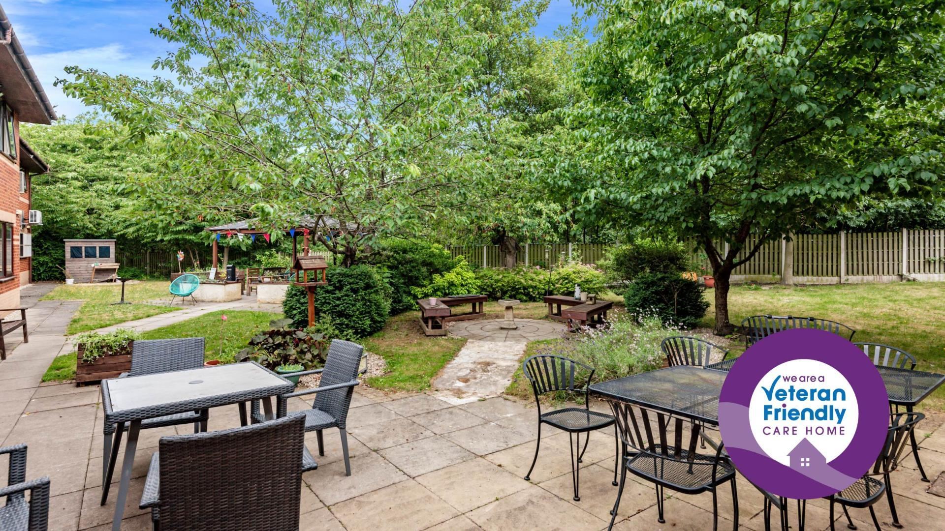 Garden area at Castleford Lodge Nursing Home 