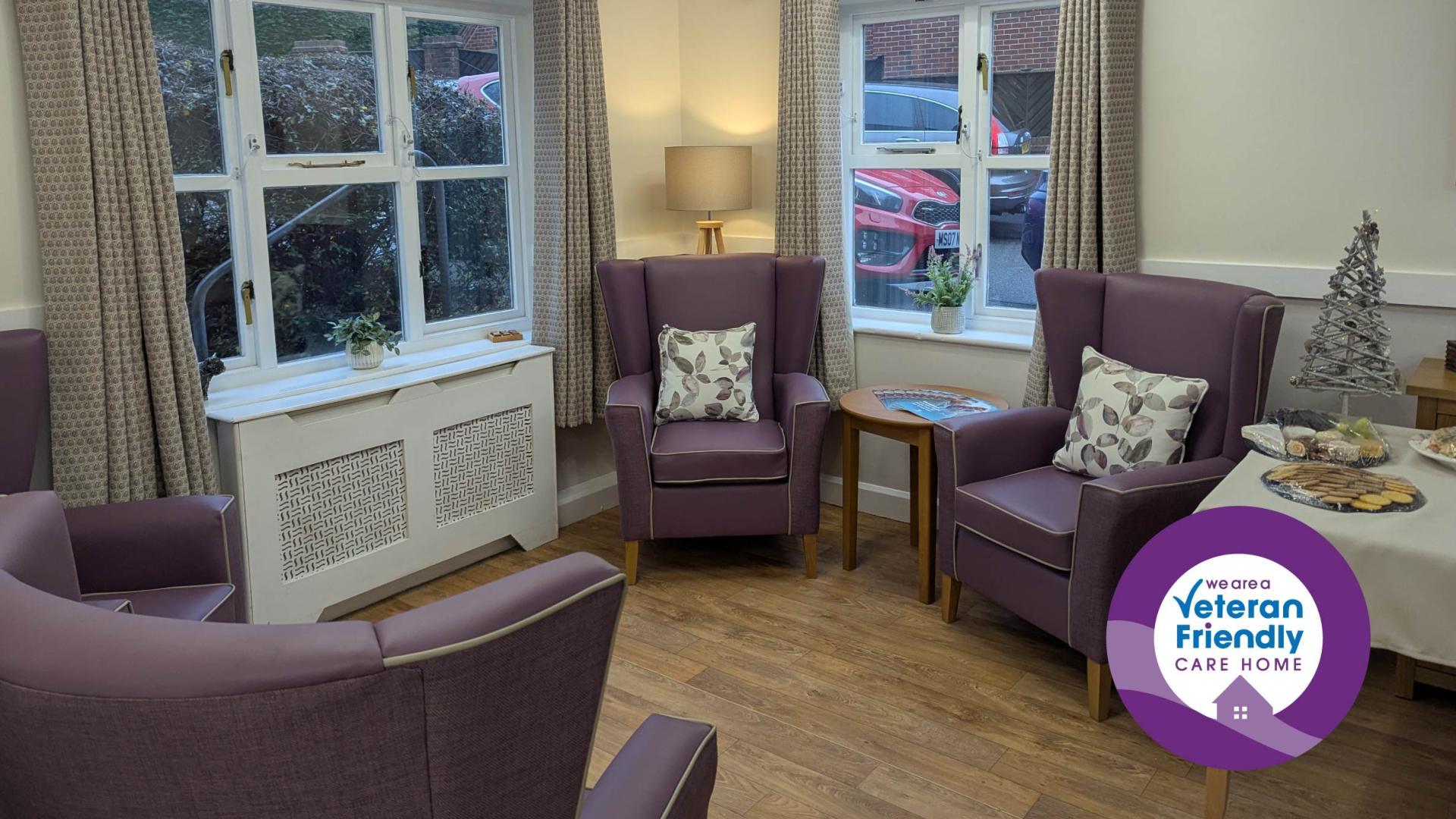 Spacious chill out area at Eckington Court Nursing Home