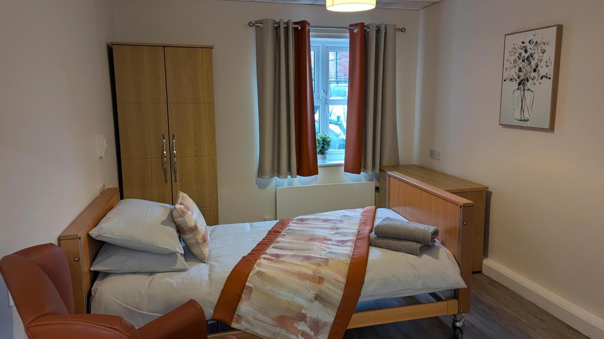 Bedroom at Eckington Court Nursing Home 