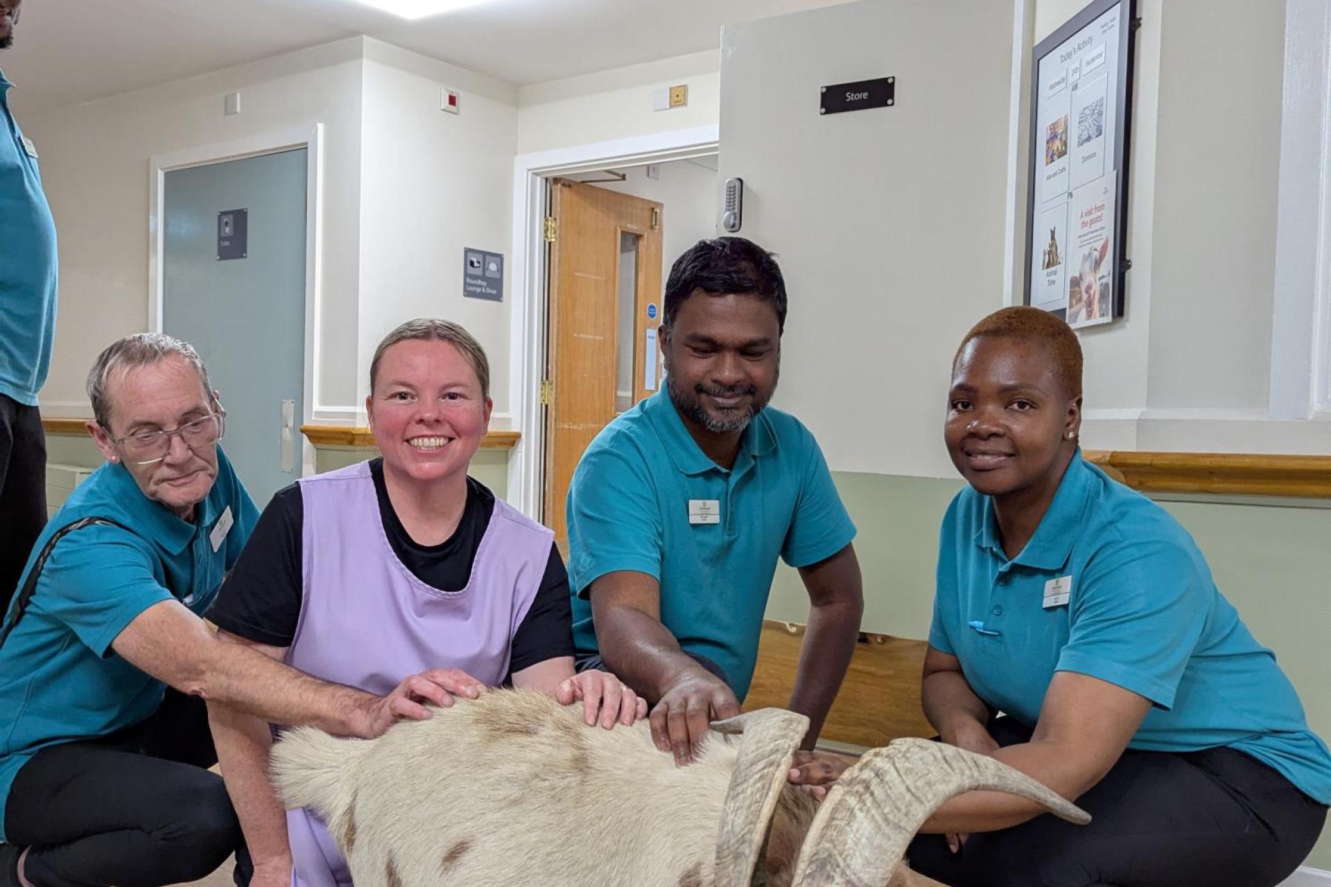 Goats visiting Paisley Lodge Care Home