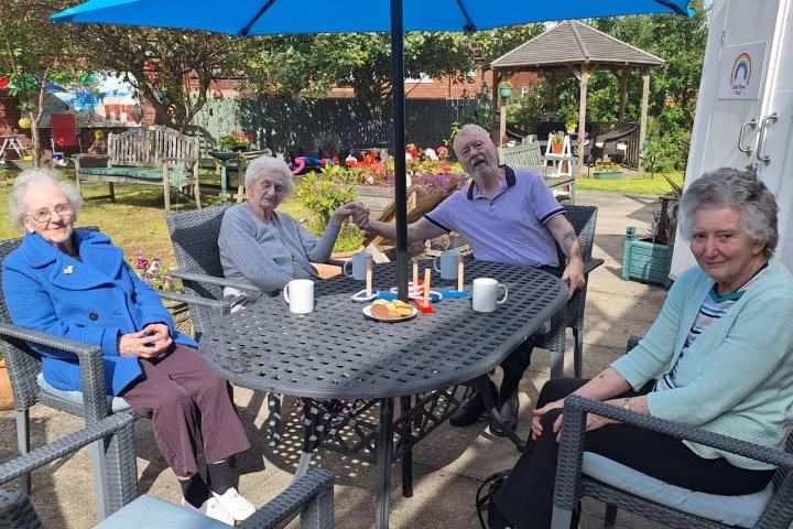 Enjoying the sun at Cherry Trees Care Home in Rotherham
