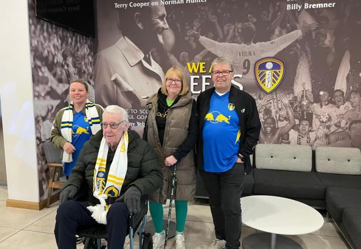 Bernard, Liz and family at Elland Road 