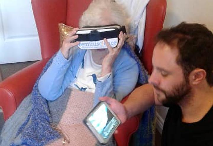 Resident enjoying her VR experience!