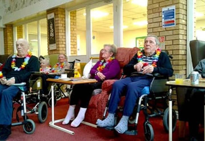 Residents at Shevington Court enjoying the live entertainment. 