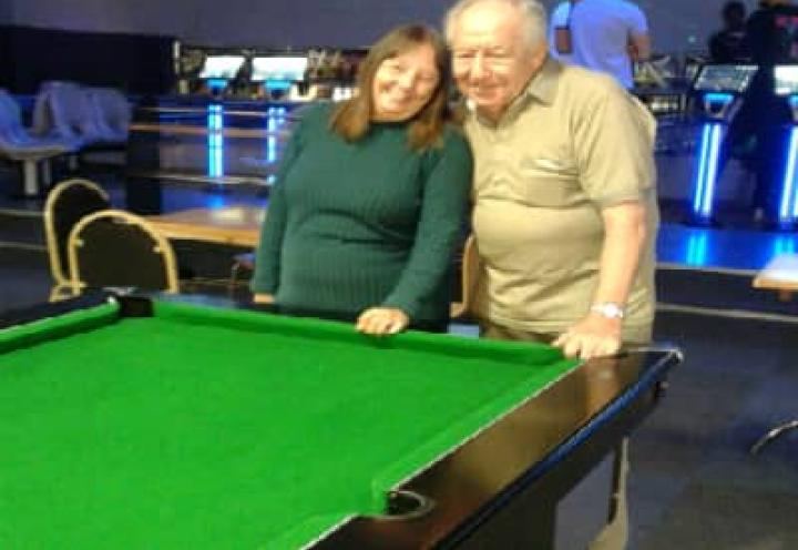 Residents at the snooker table