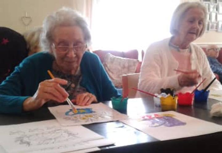 residents painting. 