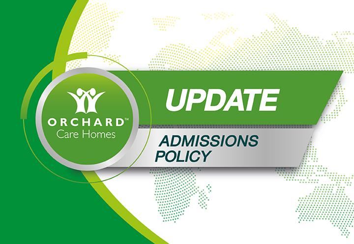 Orchard Care Homes Admissions Policy Update