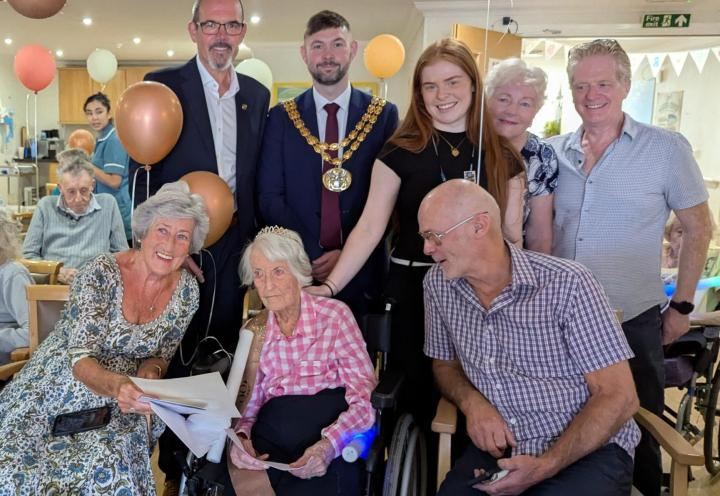 Photo of a 100th birthday at Penwortham
