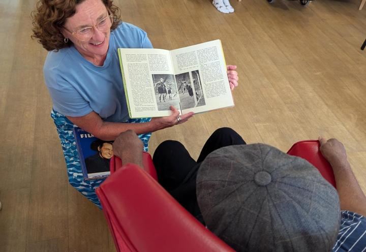 Photo of Bryony showing Norris vintage sports books