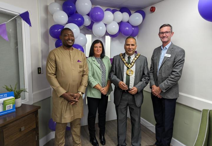 Mayor or Rochdale and team at Langfield Care Home in Manchester