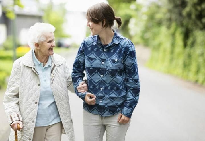 elderly with young